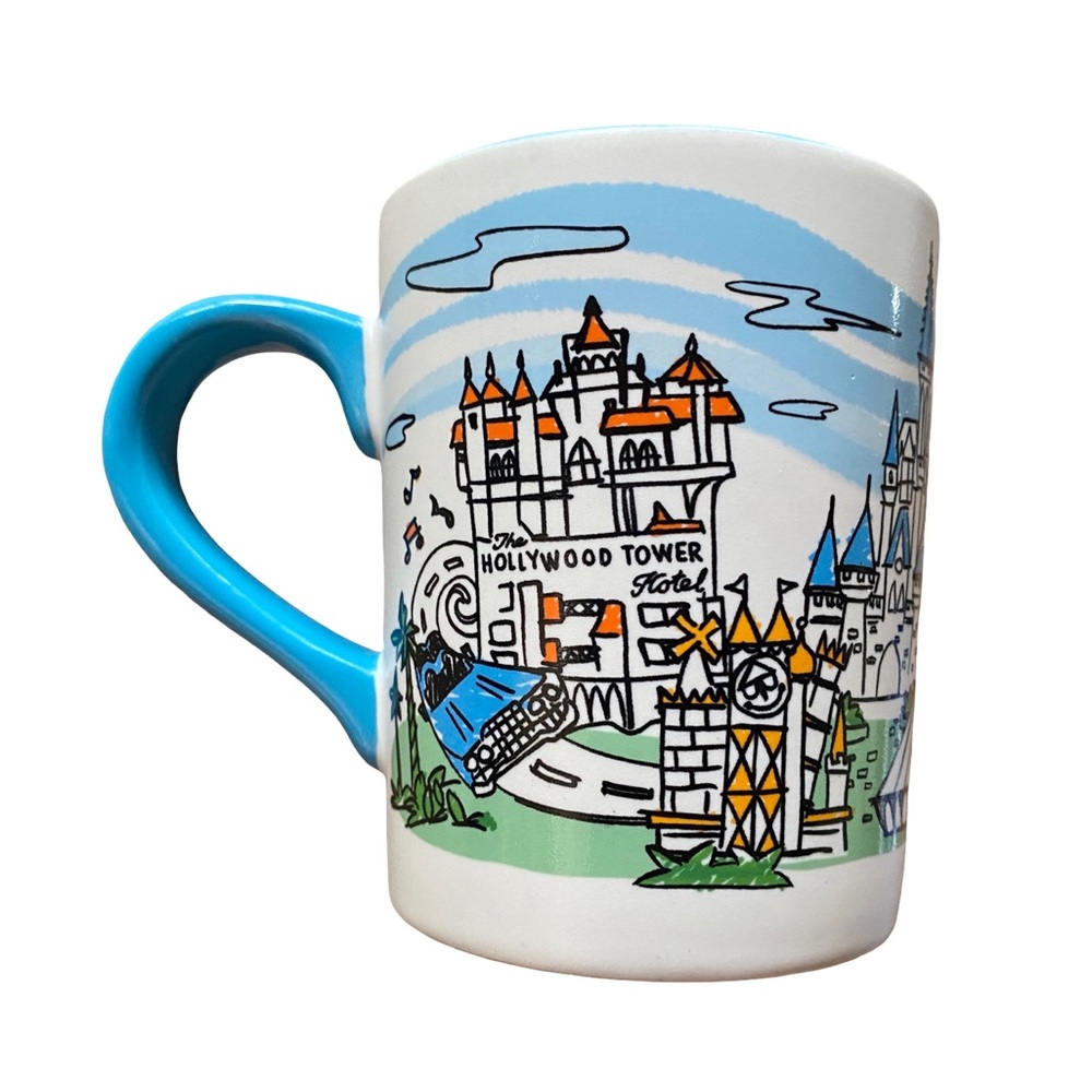 Walt Disney World Skyline 4 Parks Coffee Mug Epcot Magic Kingdom Hollywood Tower